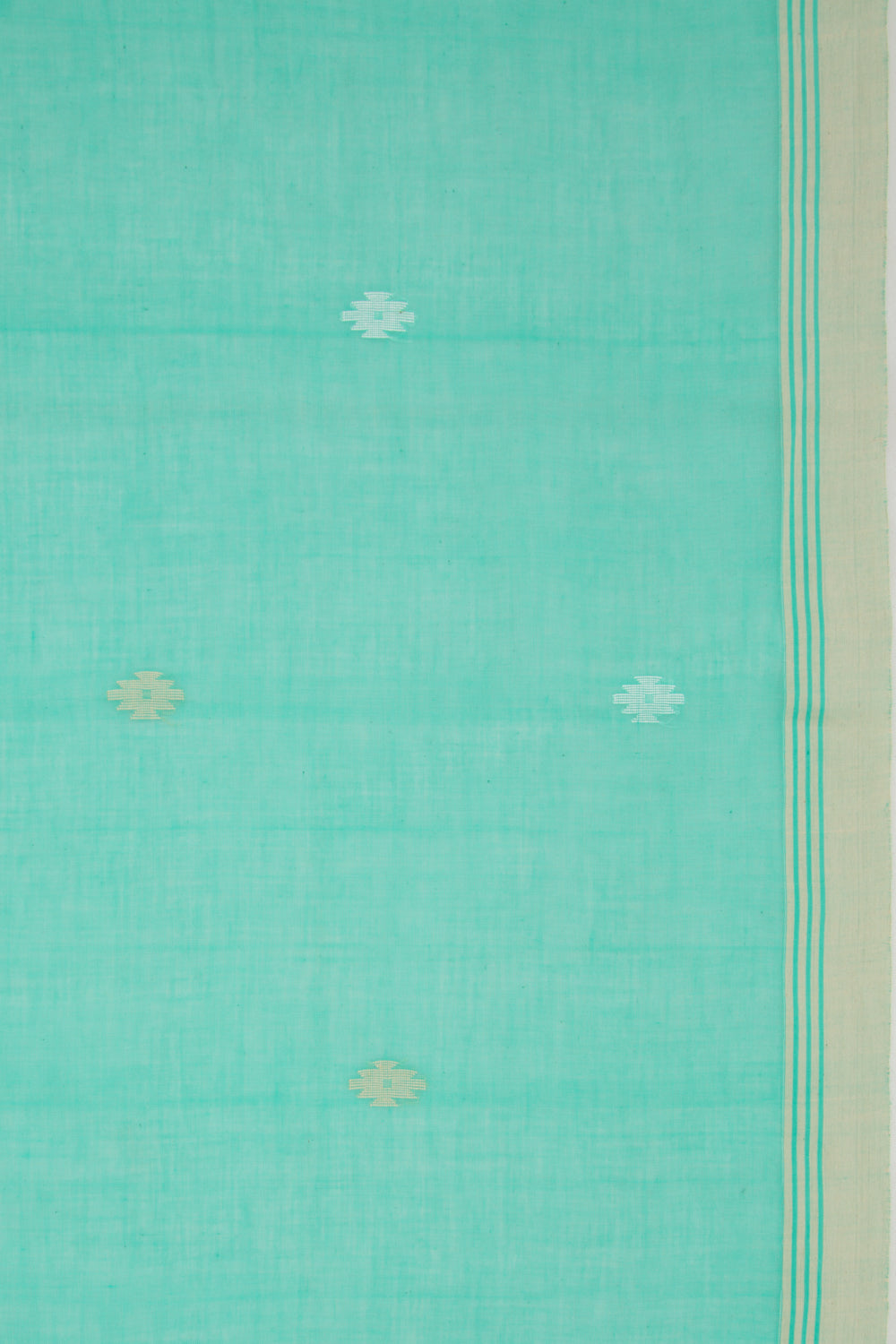 Phulia Cotton Butta Sea Green Saree
