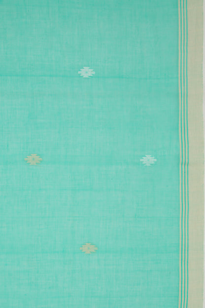Phulia Cotton Butta Sea Green Saree