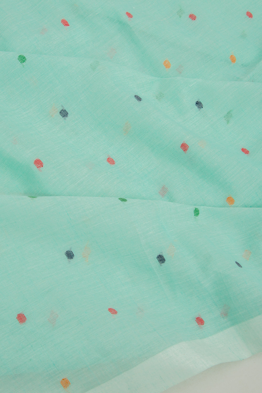 Phulia Cotton Butta Sea Green Saree