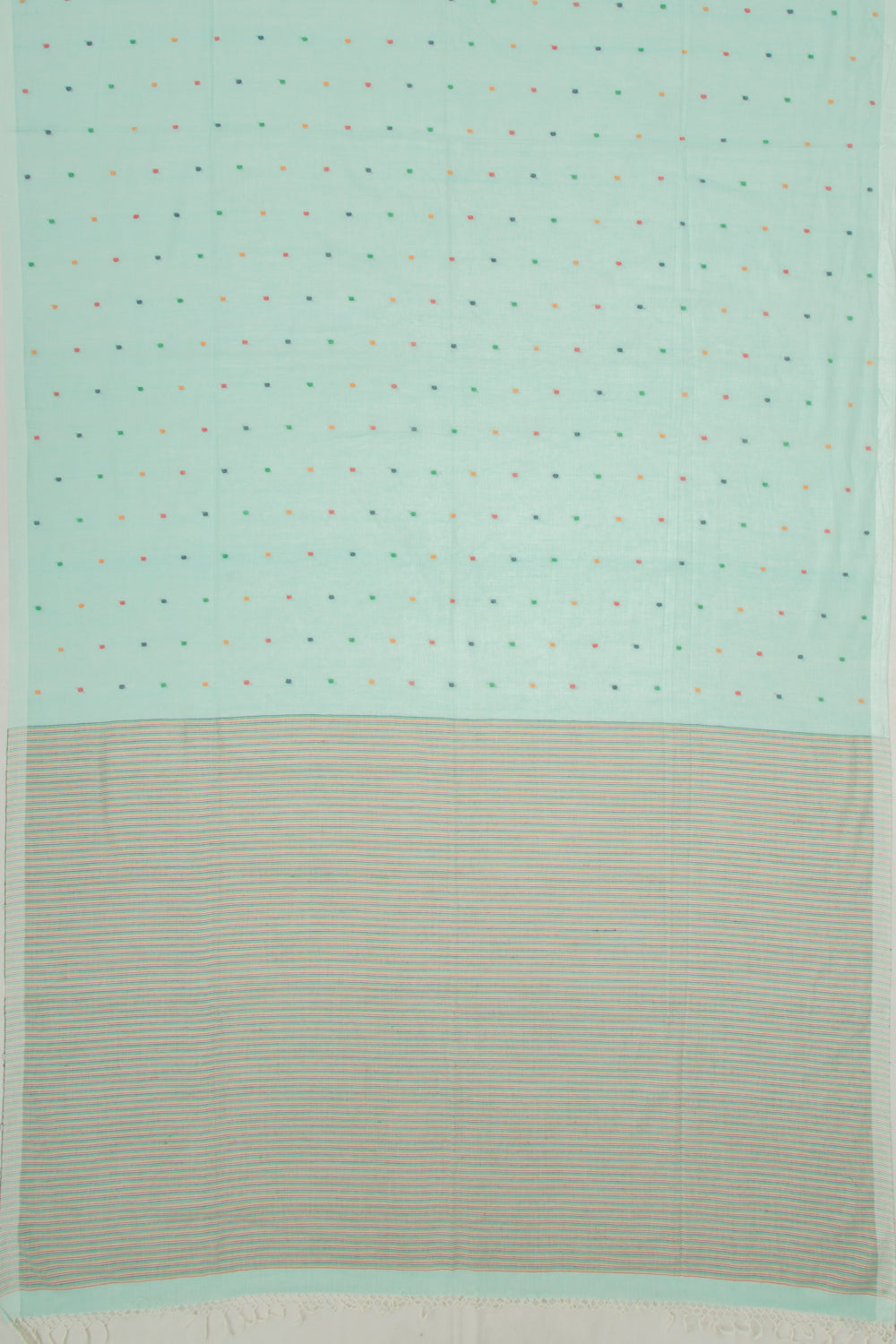 Phulia Cotton Butta Sea Green Saree