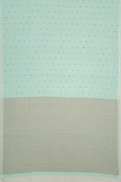 Phulia Cotton Butta Sea Green Saree