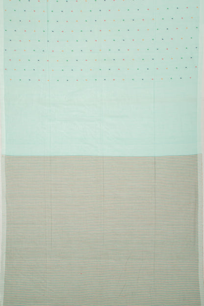 Phulia Cotton Butta Sea Green Saree