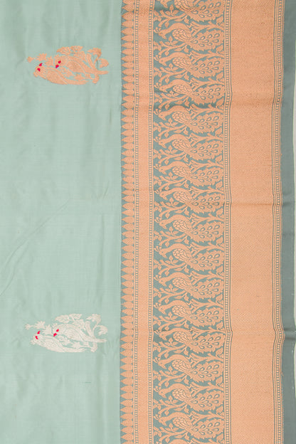Banarasi Katan Silk Butta Pastel Blue Saree