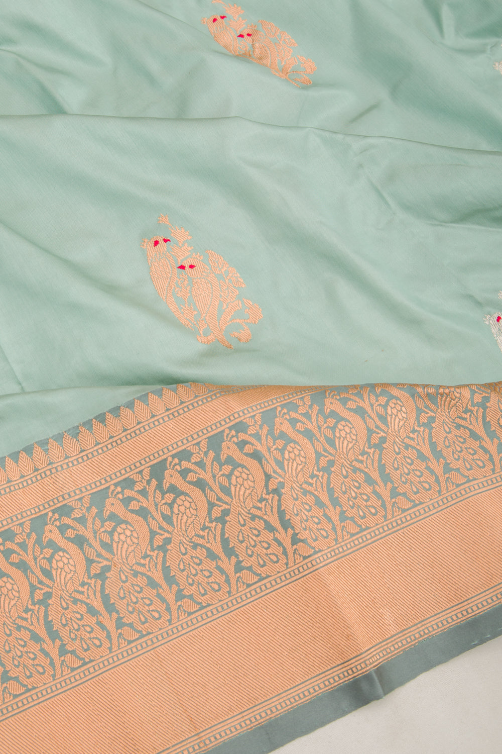 Banarasi Katan Silk Butta Pastel Blue Saree