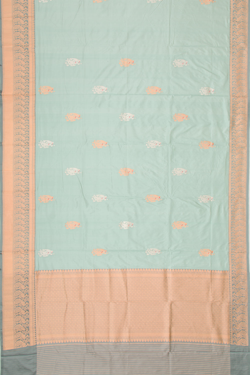 Banarasi Katan Silk Butta Pastel Blue Saree