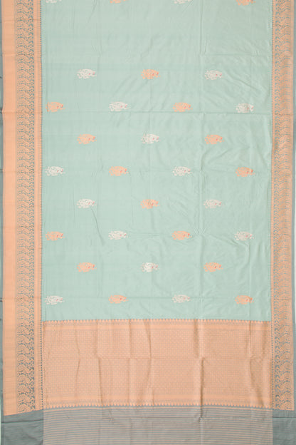 Banarasi Katan Silk Butta Pastel Blue Saree