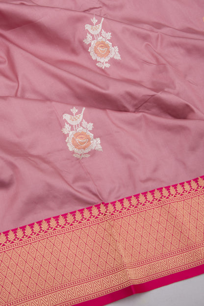 Banarasi Katan Silk Butta Lilac Saree