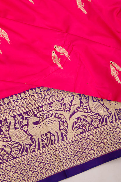 Banarasi Katan Silk Butta Pink Saree