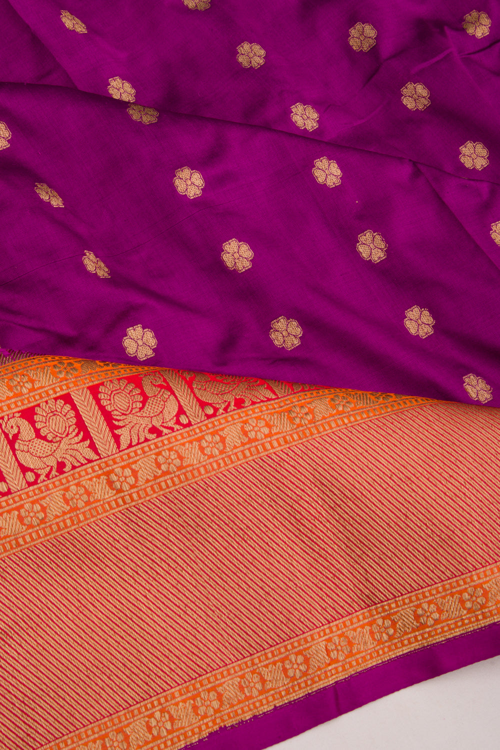 Banarasi Katan Silk Butta Purple Saree
