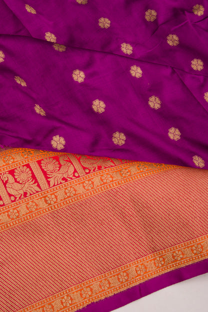 Banarasi Katan Silk Butta Purple Saree
