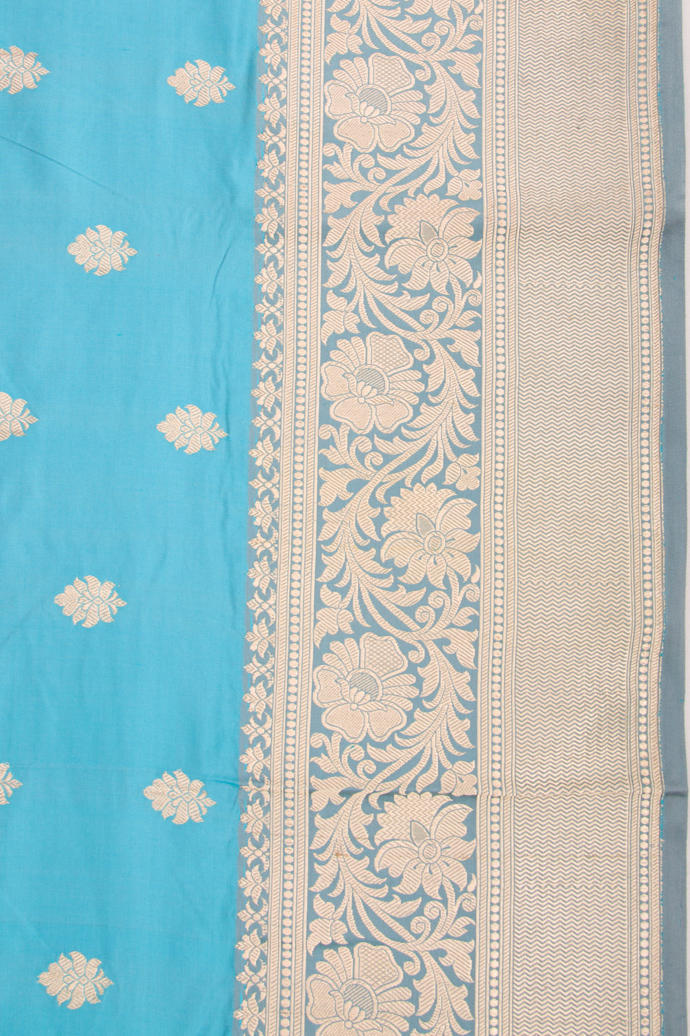 Banarasi Katan Silk Butta Sky Blue Saree