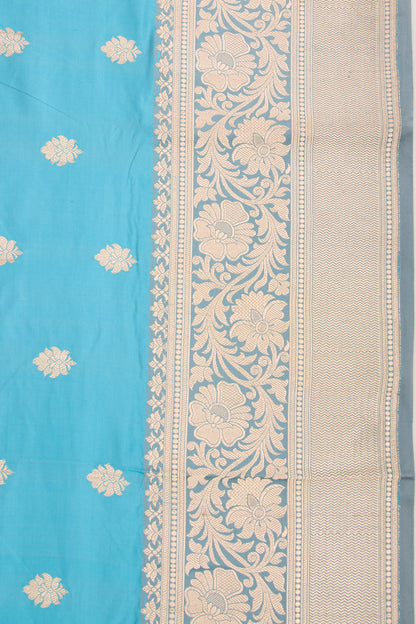 Banarasi Katan Silk Butta Sky Blue Saree