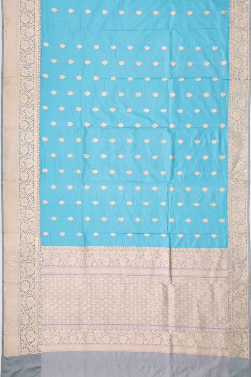 Banarasi Katan Silk Butta Sky Blue Saree