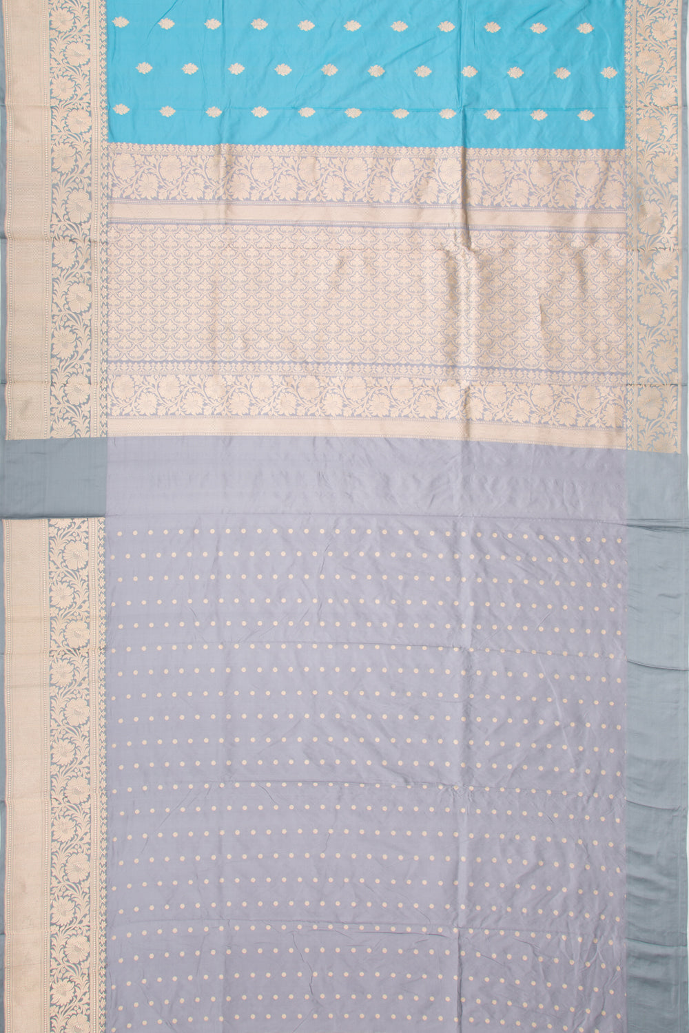 Banarasi Katan Silk Butta Sky Blue Saree