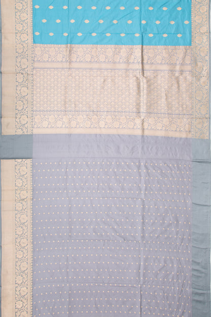 Banarasi Katan Silk Butta Sky Blue Saree