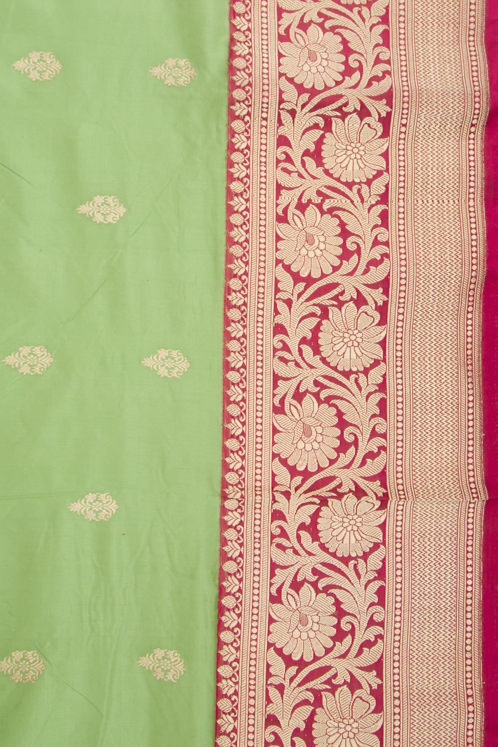 Banarasi Katan Silk Butta Pastel Green Saree