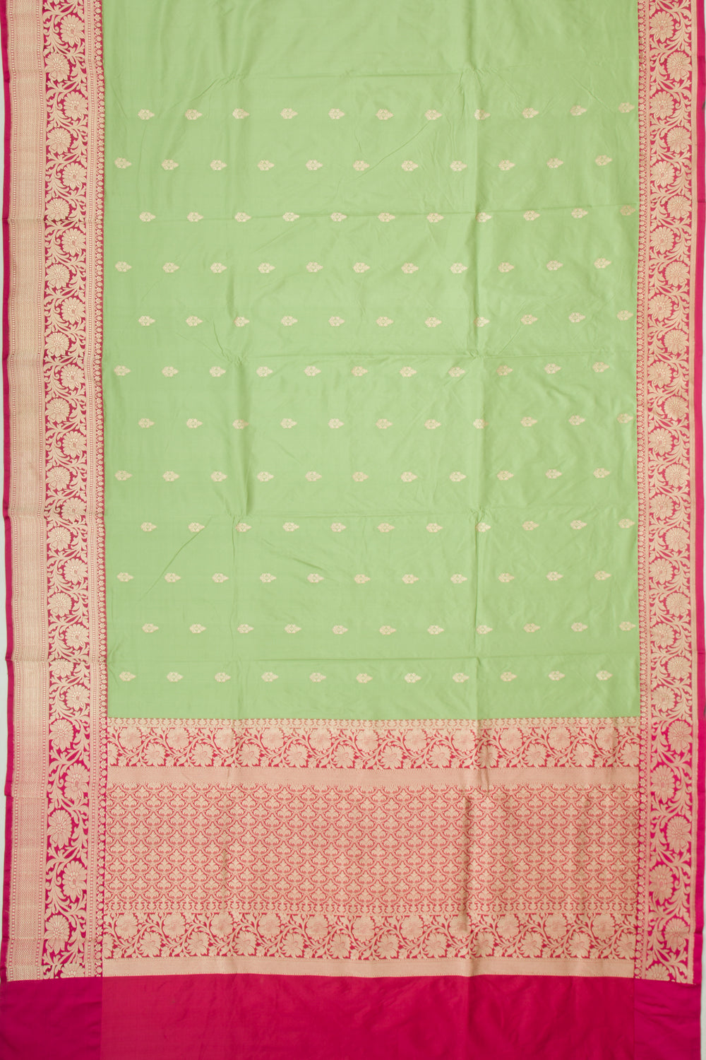 Banarasi Katan Silk Butta Pastel Green Saree