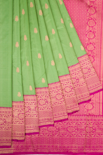 Banarasi Katan Silk Butta Green Saree