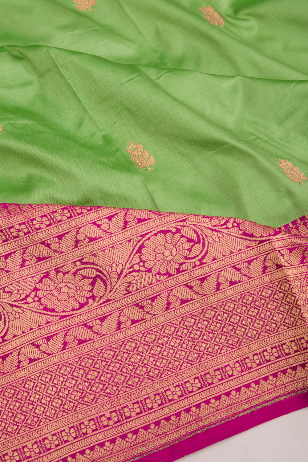 Banarasi Katan Silk Butta Green Saree