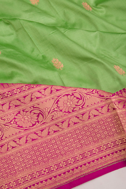 Banarasi Katan Silk Butta Green Saree