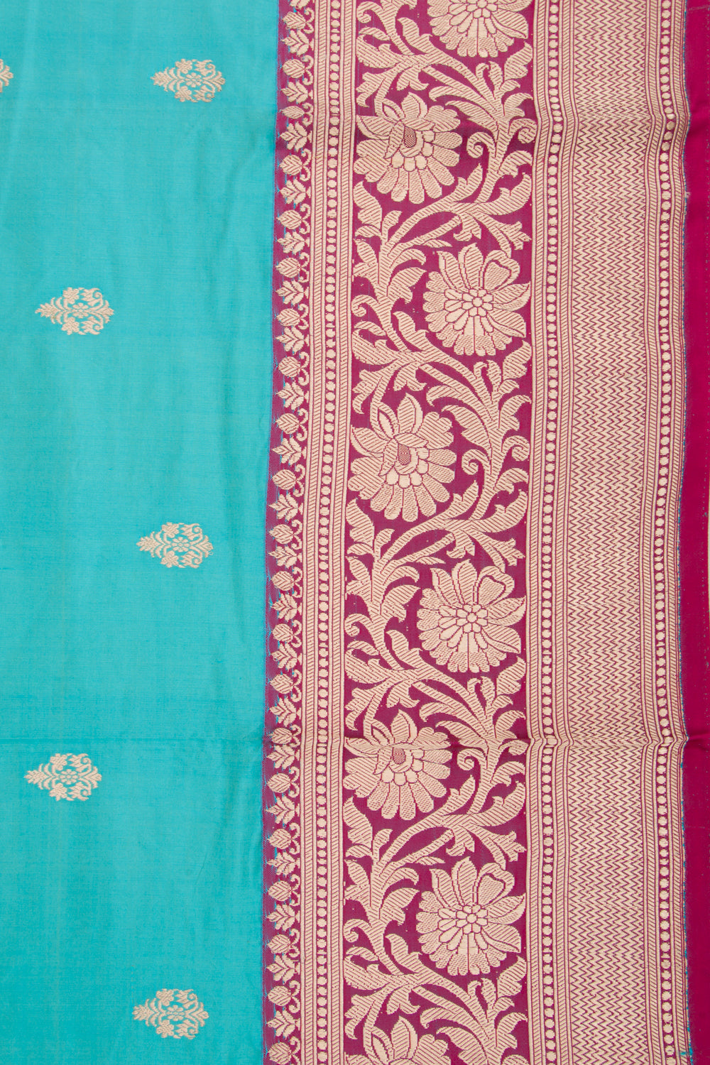 Banarasi Katan Silk Butta Sky Blue Saree