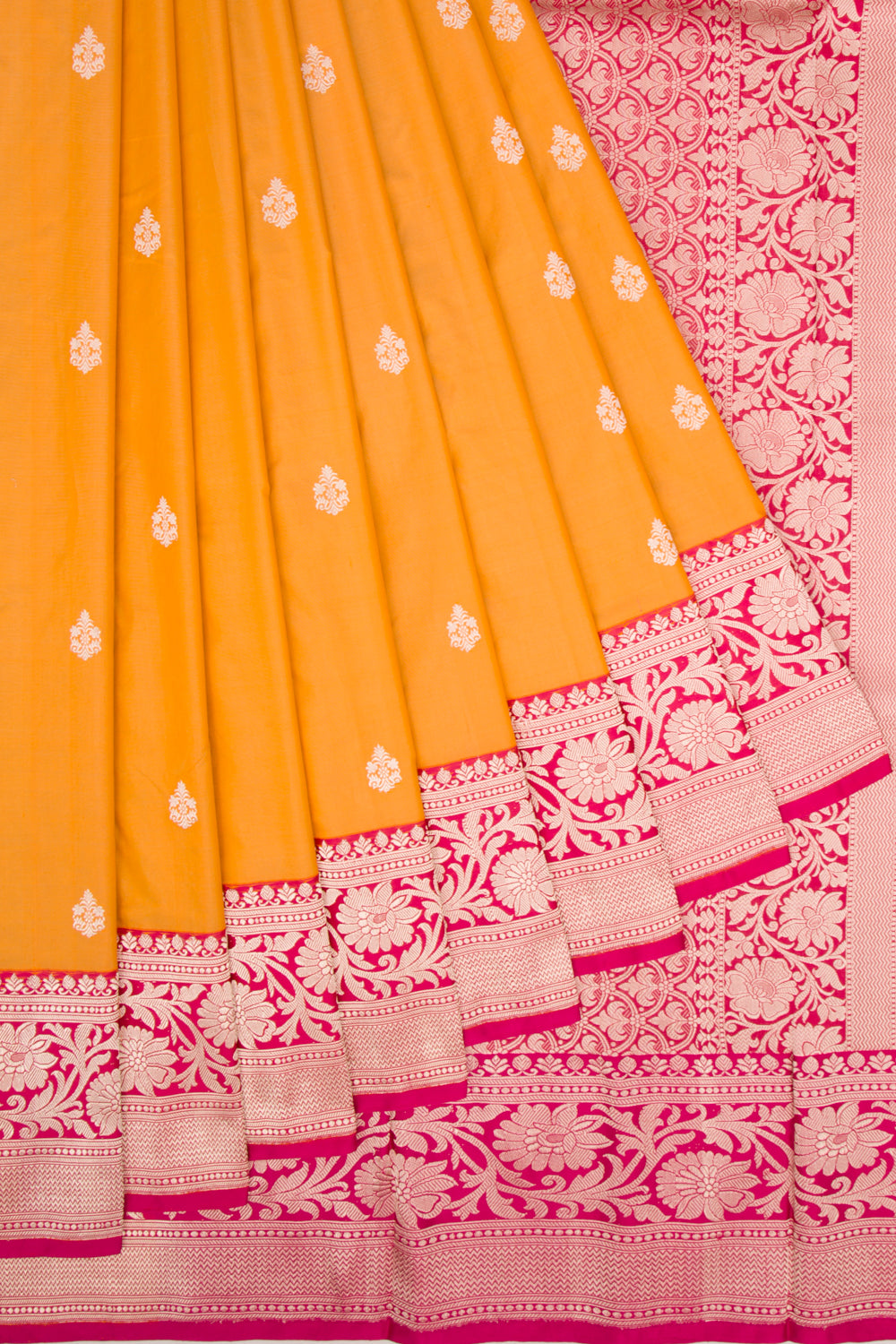 Banarasi Katan Silk Butta Mustard Yellow Saree