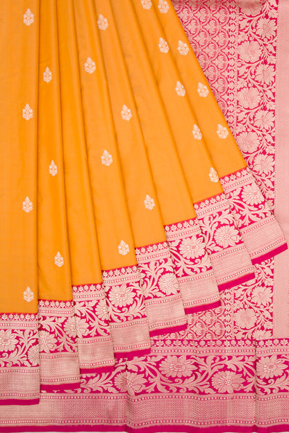 Banarasi Katan Silk Butta Mustard Yellow Saree