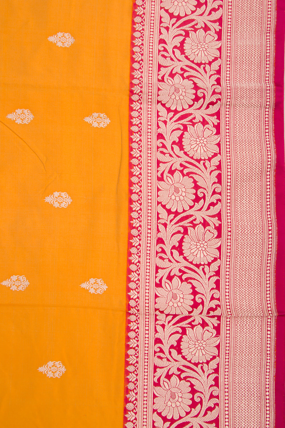 Banarasi Katan Silk Butta Mustard Yellow Saree