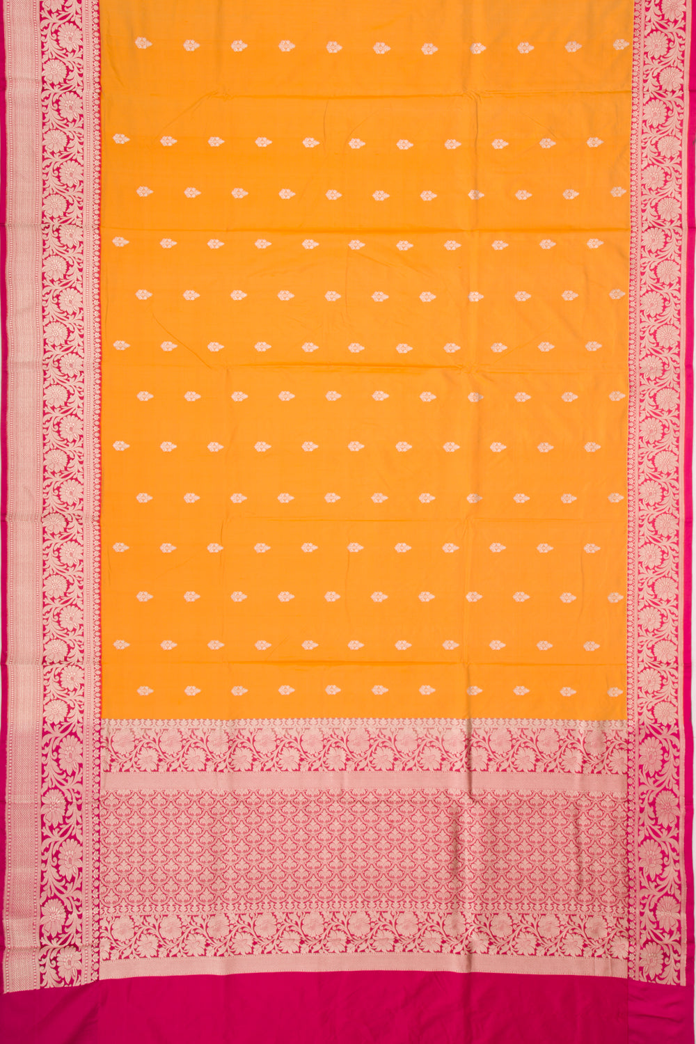 Banarasi Katan Silk Butta Mustard Yellow Saree