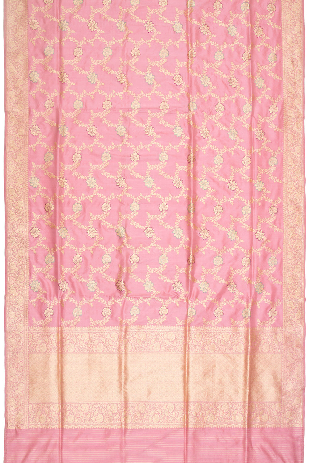 Banarasi Silk Kadwa Jaal Pink Saree