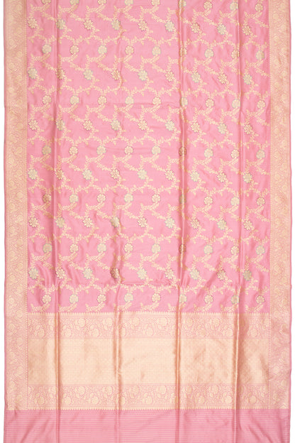 Banarasi Silk Kadwa Jaal Pink Saree
