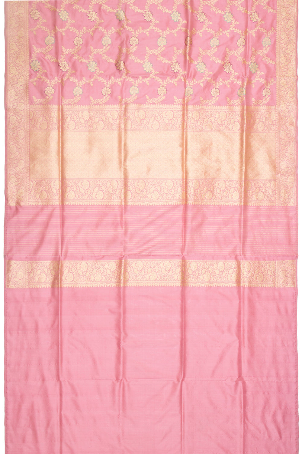 Banarasi Silk Kadwa Jaal Pink Saree