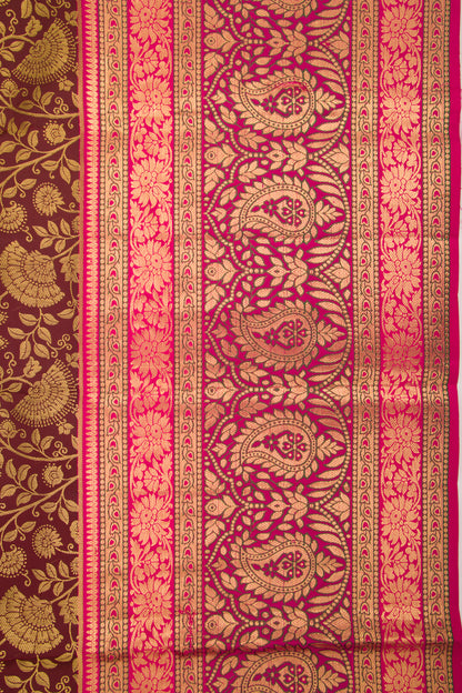 Taranga Kanchi Silk Jaal Brown Saree