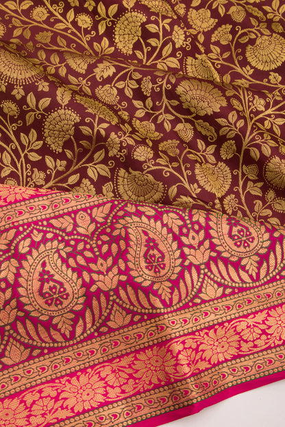 Taranga Kanchi Silk Jaal Brown Saree