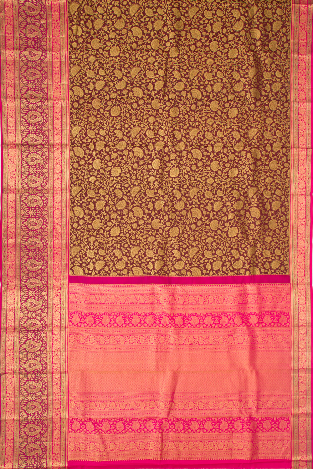 Taranga Kanchi Silk Jaal Brown Saree