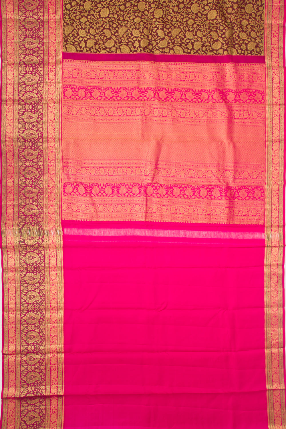Taranga Kanchi Silk Jaal Brown Saree