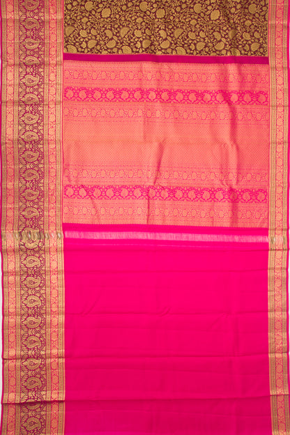 Taranga Kanchi Silk Jaal Brown Saree