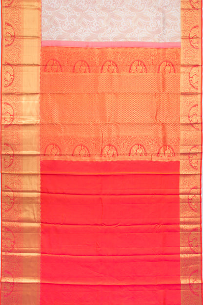 Kanchipuram Silk Brocade Off-White Saree