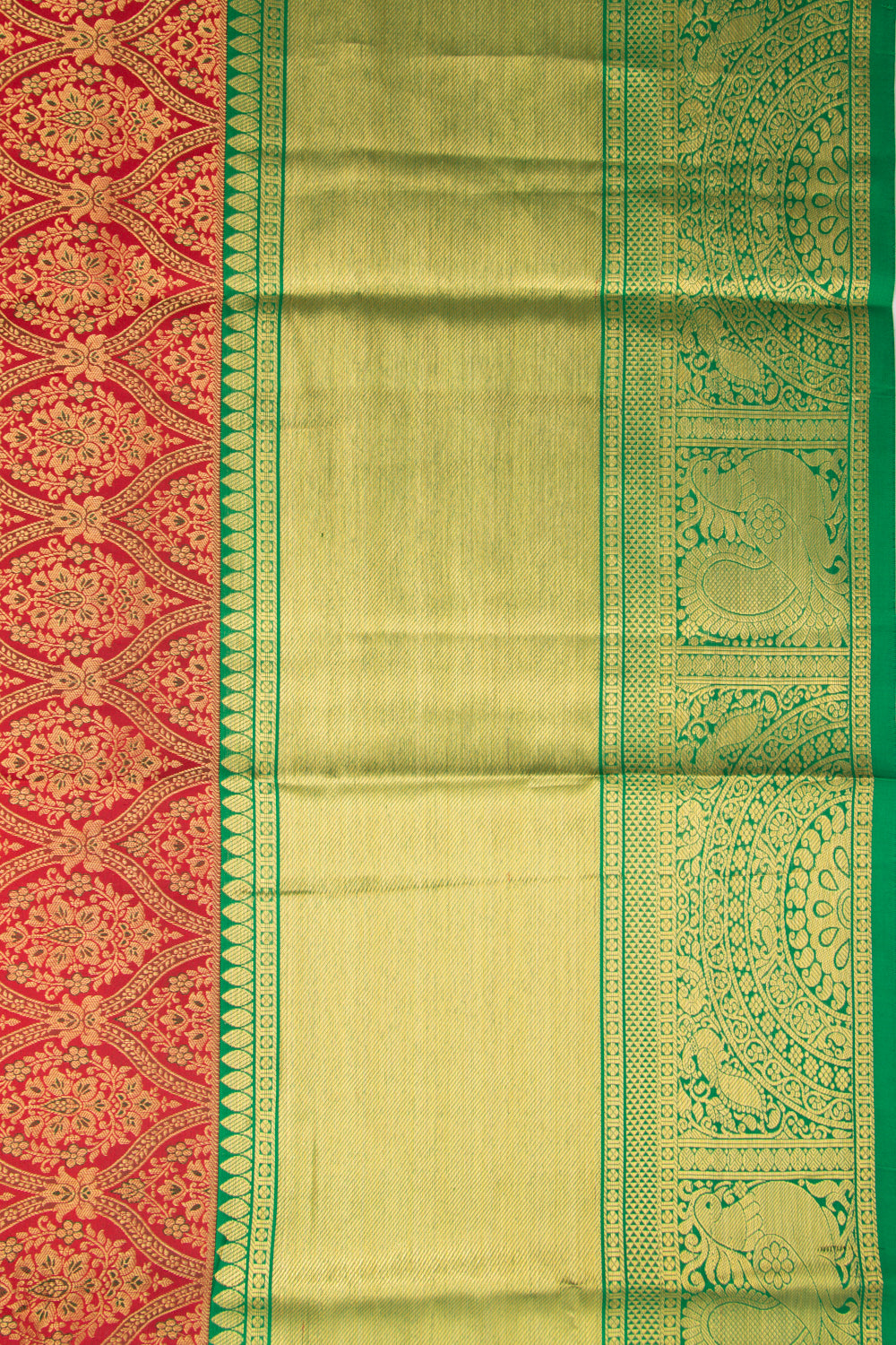 Taranga Kanchi Silk Brocade Red Saree