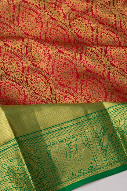 Taranga Kanchi Silk Brocade Red Saree