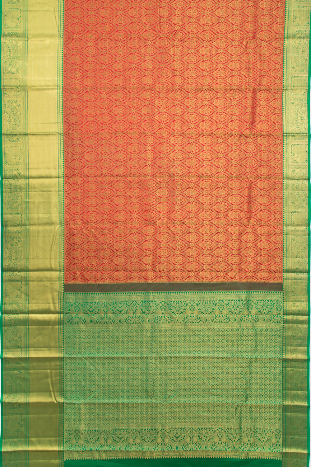 Taranga Kanchi Silk Brocade Red Saree