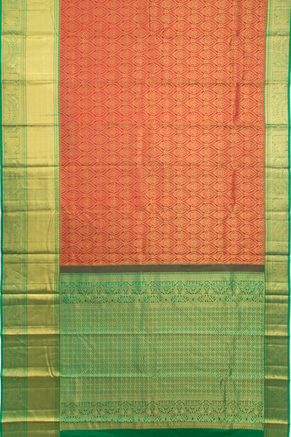 Taranga Kanchi Silk Brocade Red Saree