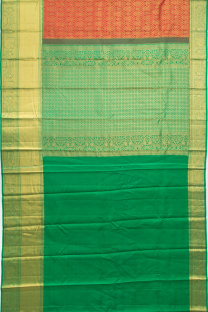 Taranga Kanchi Silk Brocade Red Saree