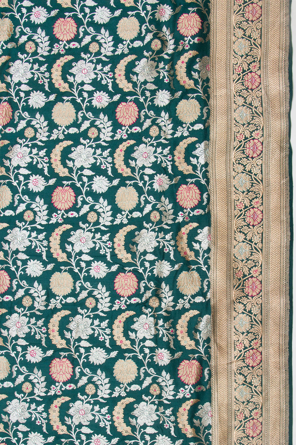 Banarasi Silk Kadwa Jaal Green Saree