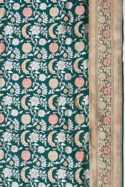 Banarasi Silk Kadwa Jaal Green Saree