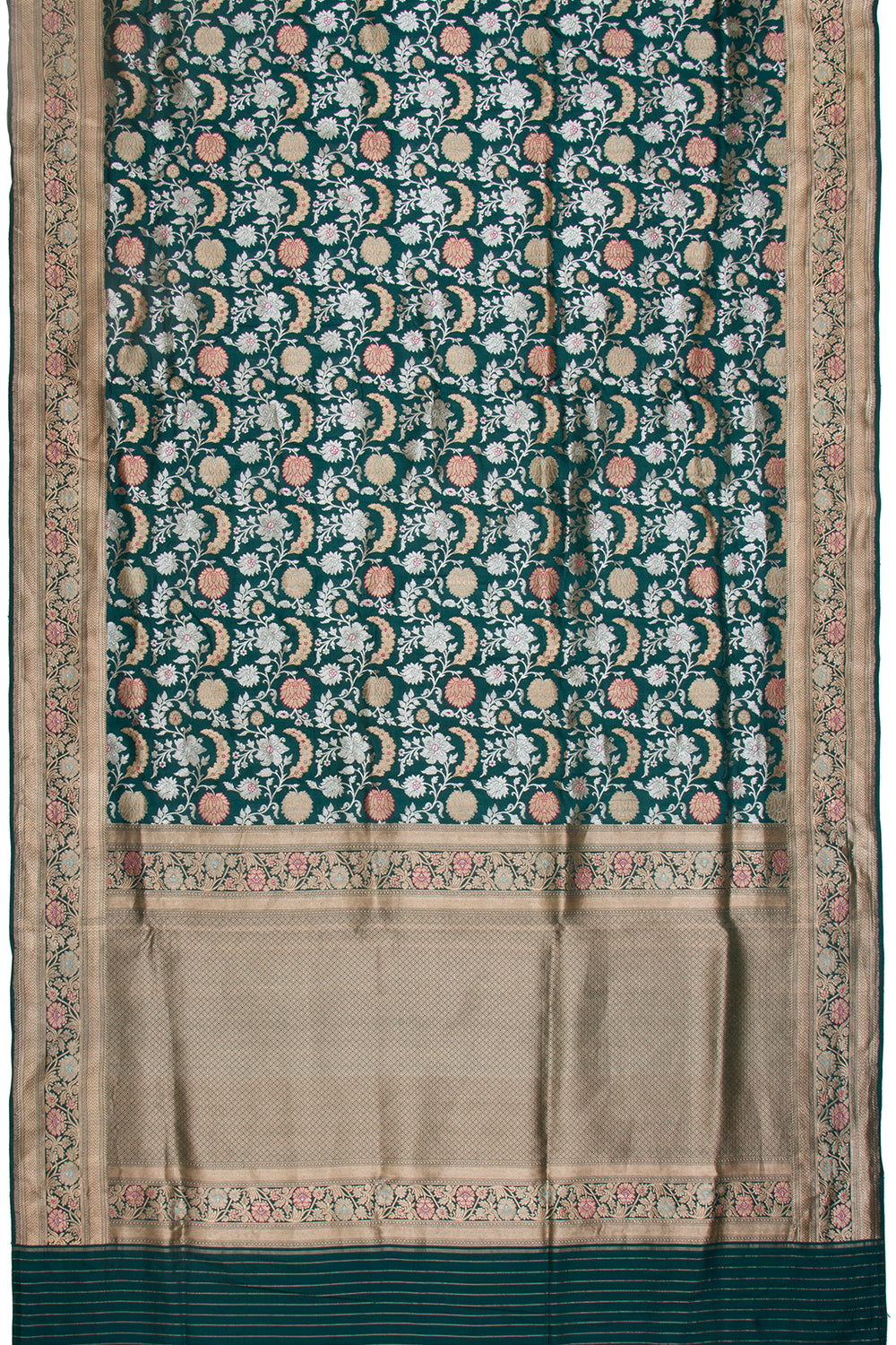 Banarasi Silk Kadwa Jaal Green Saree