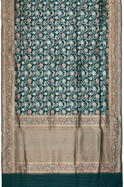 Banarasi Silk Kadwa Jaal Green Saree