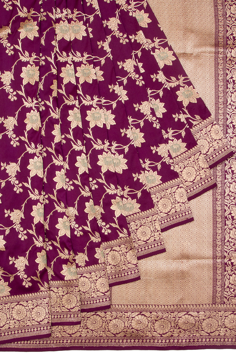 Banarasi Silk Kadwa Jaal Purple Saree
