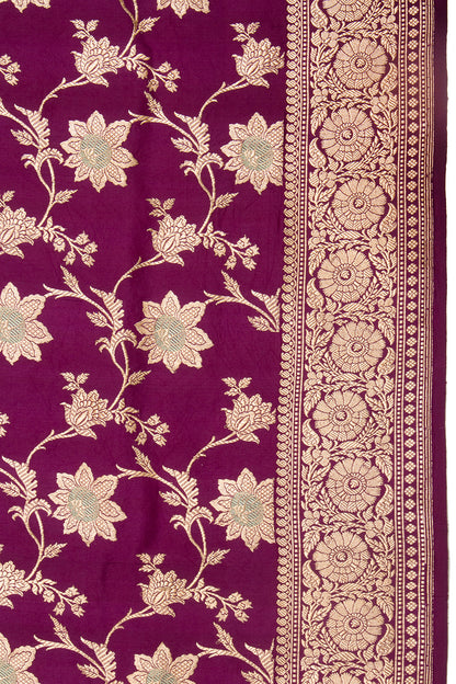 Banarasi Silk Kadwa Jaal Purple Saree