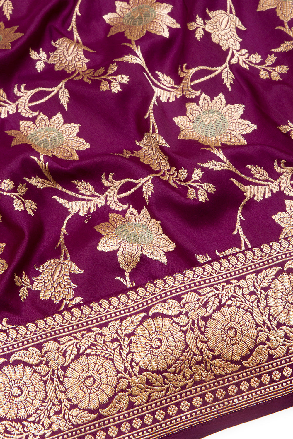 Banarasi Silk Kadwa Jaal Purple Saree